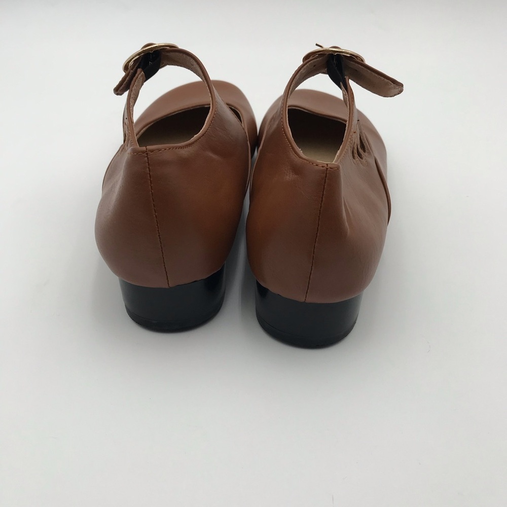 Harper & Lane Elegant Leather Brown Mary Jane Retro Shoes - Picture 3 of 5